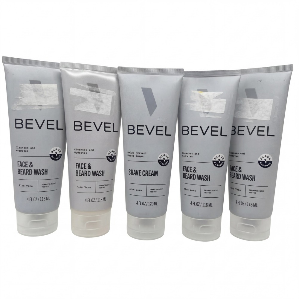 5 X Bevel Face & Beard Wash & Shave 4 fl oz Cleansing Hydration w/ Tea Tree Oil